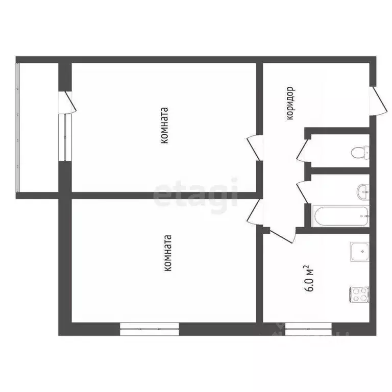 2-к кв. Ярославская область, Ярославль ул. 1-я Портовая, 21 (45.8 м) - Фото 1