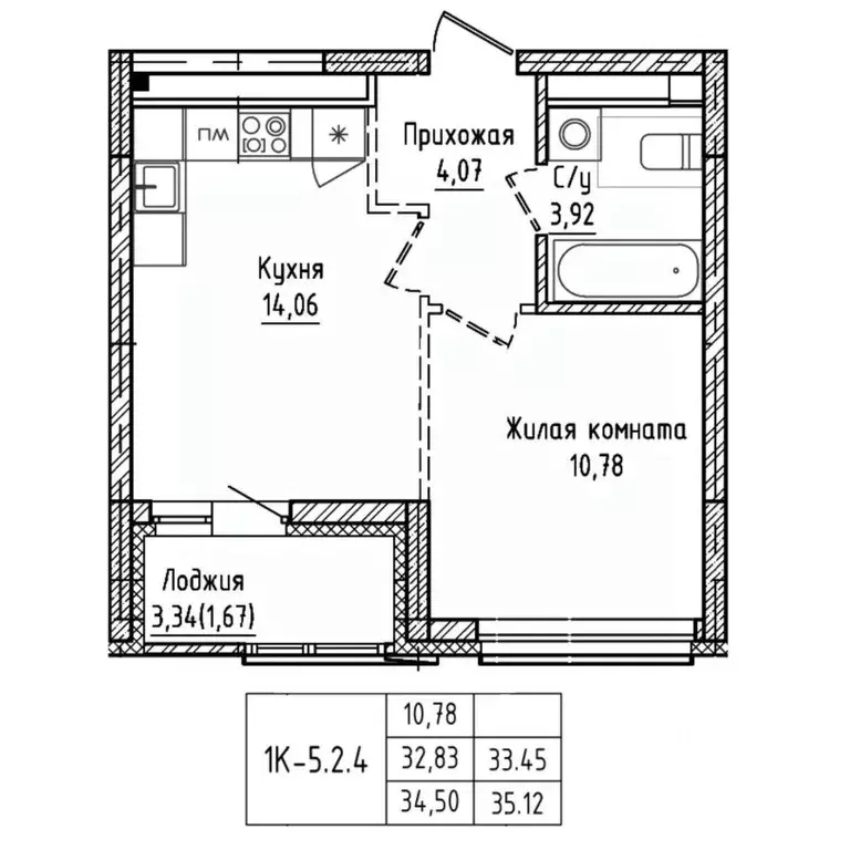 1-к кв. Омская область, Омск  (34.5 м) - Фото 0