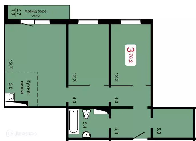 Продаётся 3-к квартира, 77 м - Фото 0