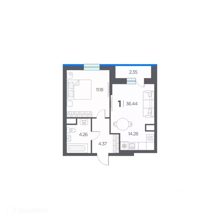 1-к кв. Рязанская область, Рязанский район, Дядьковское с/пос, с. ... - Фото 2