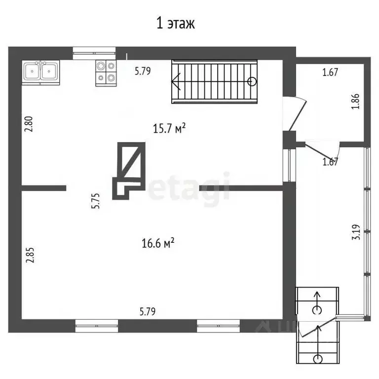 Дом в Кемеровская область, Новокузнецк Строитель-1 КМС СНТ, 574 (56 м) - Фото 2