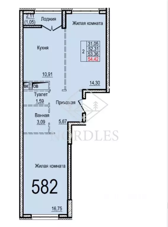 2-к кв. Московская область, Балашиха ул. Яганова, 8 (52.2 м) - Фото 2