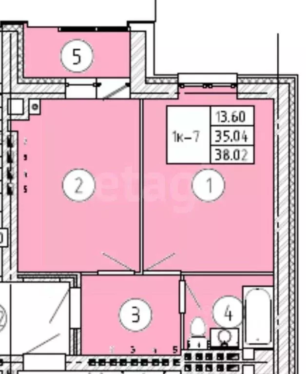 1-к кв. Татарстан, с. Высокая Гора ул. Рождественская, 10Б (32.5 м) - Фото 1