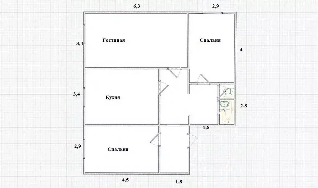 3-к кв. Оренбургская область, Оренбургский район, ... - Фото 2