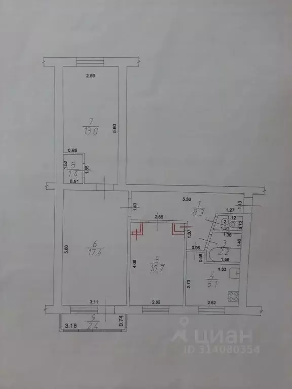 3-к кв. Ханты-Мансийский АО, Урай 3-й мкр, 45 (60.0 м) - Фото 0