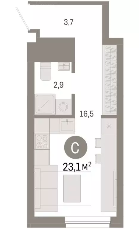 Квартира-студия: Екатеринбург, жилой район Эльмаш, Механический ... - Фото 1