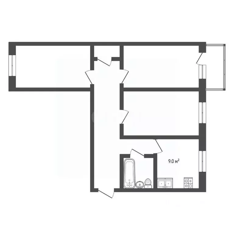 3-к кв. Московская область, Сергиев Посад Ярославское ш., 8Б (78.8 м) - Фото 2