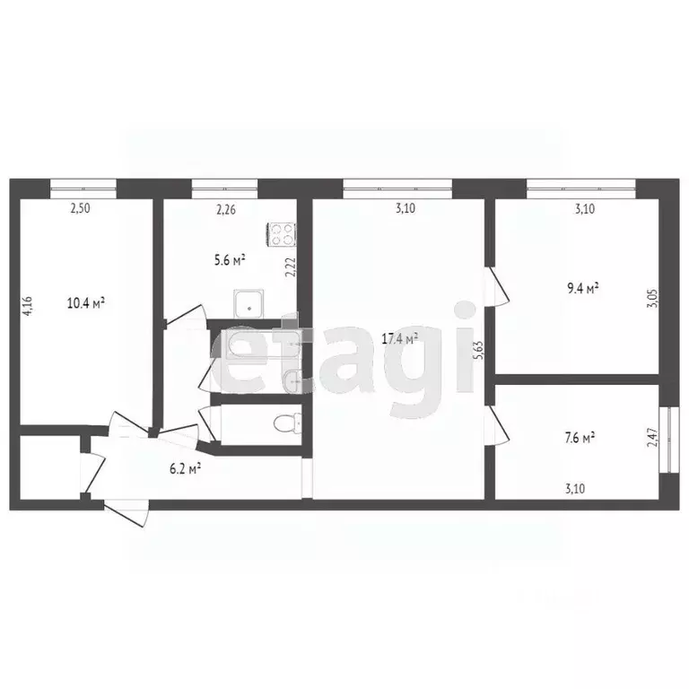 4-к кв. Камчатский край, Петропавловск-Камчатский ул. Карбышева, 12 ... - Фото 2