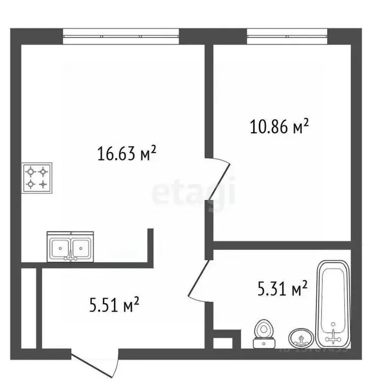 1-к кв. Санкт-Петербург ул. Стахановцев, 1 (39.0 м) - Фото 1