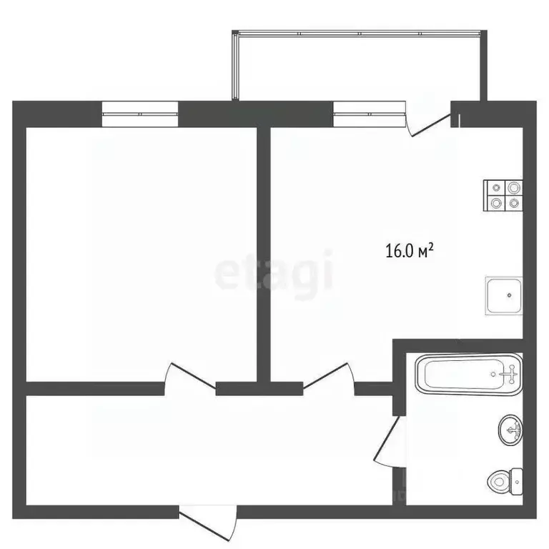 1-к кв. Тюменская область, Тюмень ул. Московский Тракт, 179к1 (58.0 м) - Фото 2