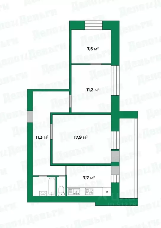 3-к кв. Кировская область, Киров ул. Ломоносова, 14 (59.6 м) - Фото 1