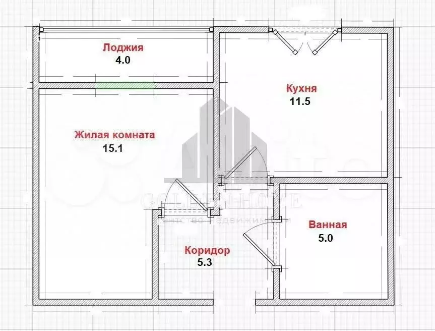 1-к. квартира, 36,9 м, 2/12 эт. - Фото 0