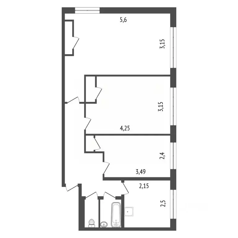 3-к кв. Красноярский край, Красноярск Зеленая Роща мкр, ул. Воронова, ... - Фото 2