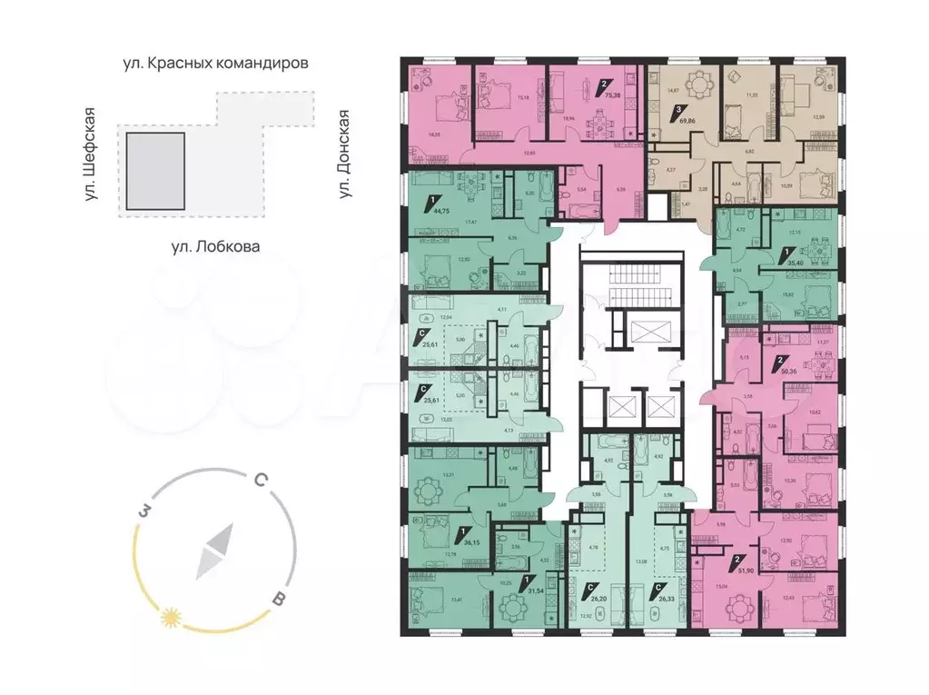 Квартира-студия, 26,3 м, 20/21 эт. - Фото 1