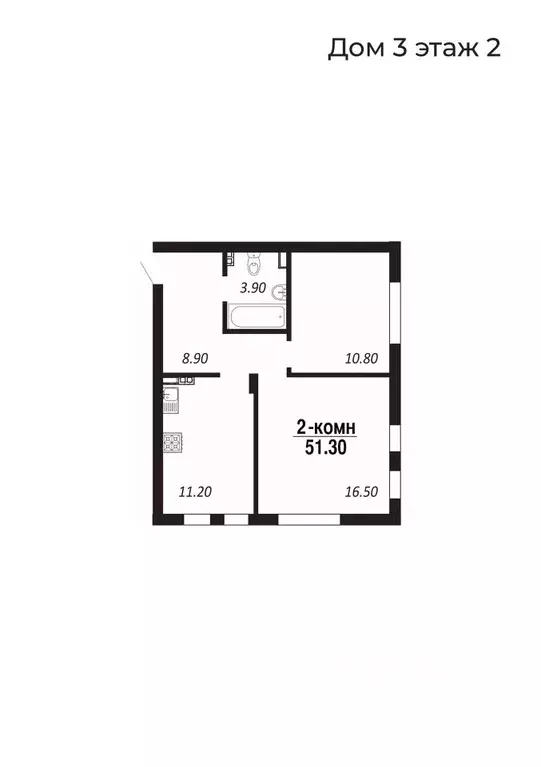 2-к кв. Ямало-Ненецкий АО, Салехард Солнечный мкр, 3 (51.3 м) - Фото 0