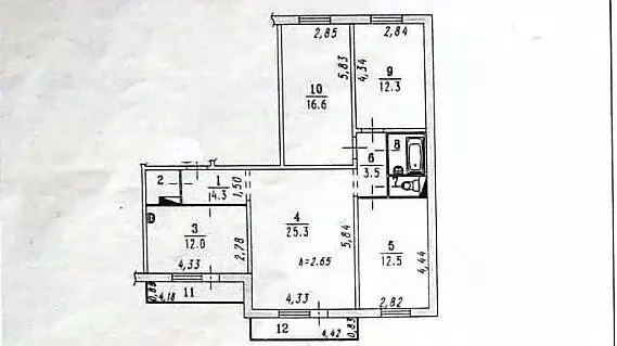 4-к кв. Омская область, Омск пос. Амурский, ул. Нахимова, 9 (92.1 м) - Фото 2