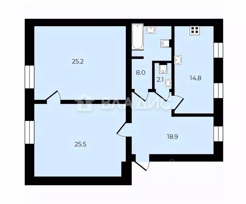 2-к кв. Санкт-Петербург Московский просп., 153 (94.5 м) - Фото 2