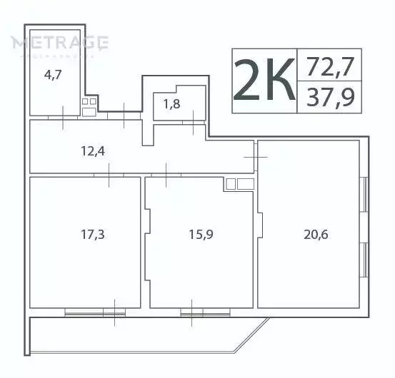 3-комнатная квартира: Новосибирск, улица Гоголя, 26 (73 м) - Фото 1