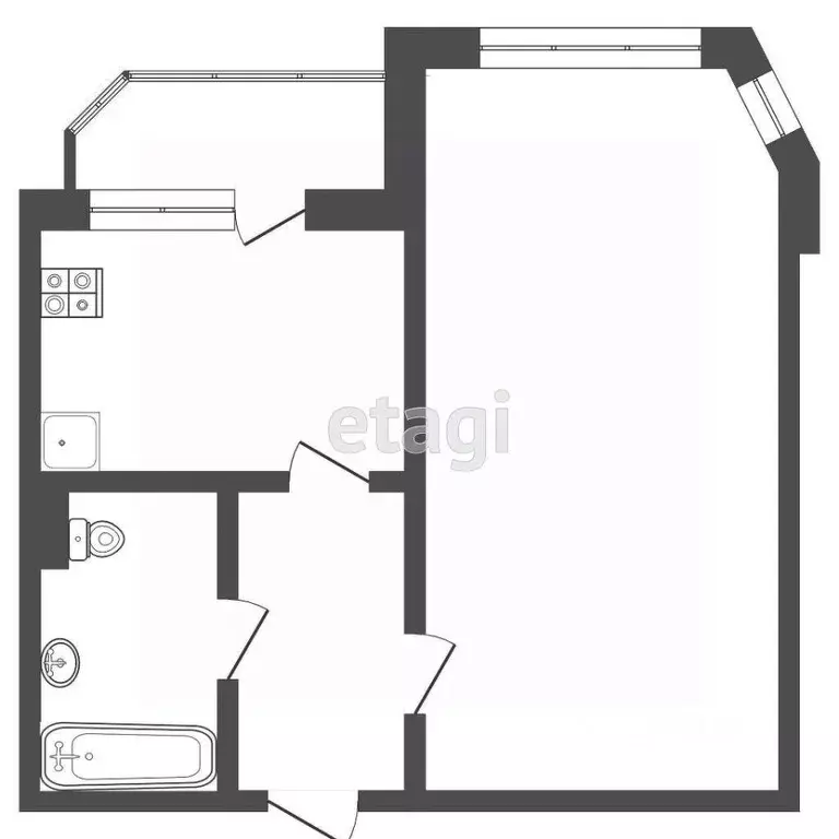 1-к кв. Тюменская область, Тюмень Народная ул., 4к3 (43.7 м) - Фото 2