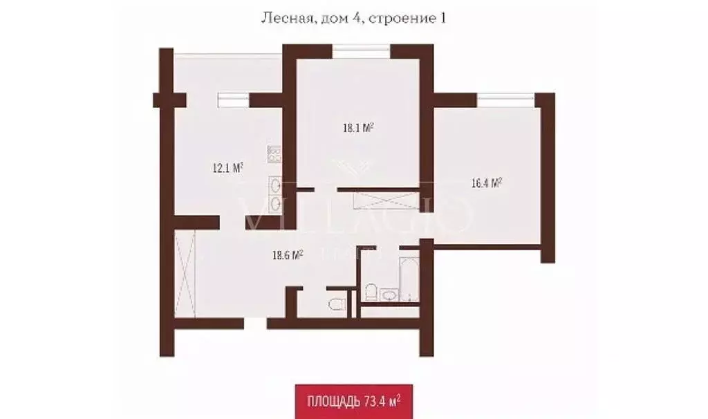 2-к кв. Москва Лесная ул., 4с1 (73.4 м) - Фото 1
