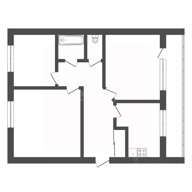 3-к кв. Амурская область, с. Тамбовка ул. Трудовая, 28 (58.4 м) - Фото 1