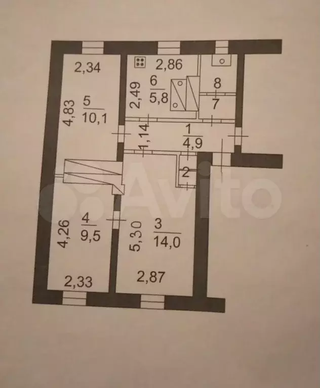 3-к. квартира, 48,4 м, 1/2 эт. - Фото 0