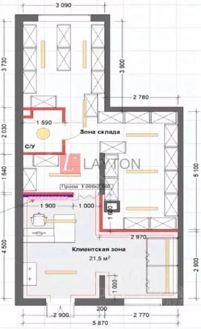 Торговая площадь в Московская область, Раменское 8с4 (58 м) - Фото 1