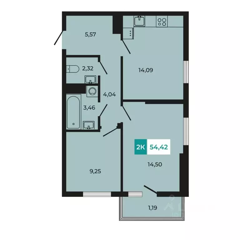 2-к кв. Ростовская область, Аксайский район, Щепкинское с/пос, пос. ... - Фото 1