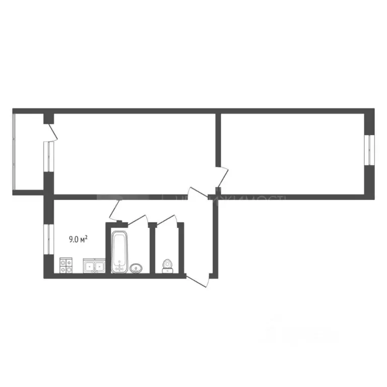 2-к кв. Тюменская область, Тюмень пер. 2-й Степной, 76 (43.0 м) - Фото 2