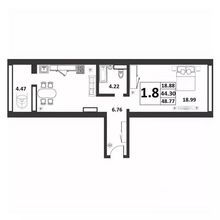 1-к кв. Новгородская область, Великий Новгород ул. Якова Павлова, 15 ... - Фото 1