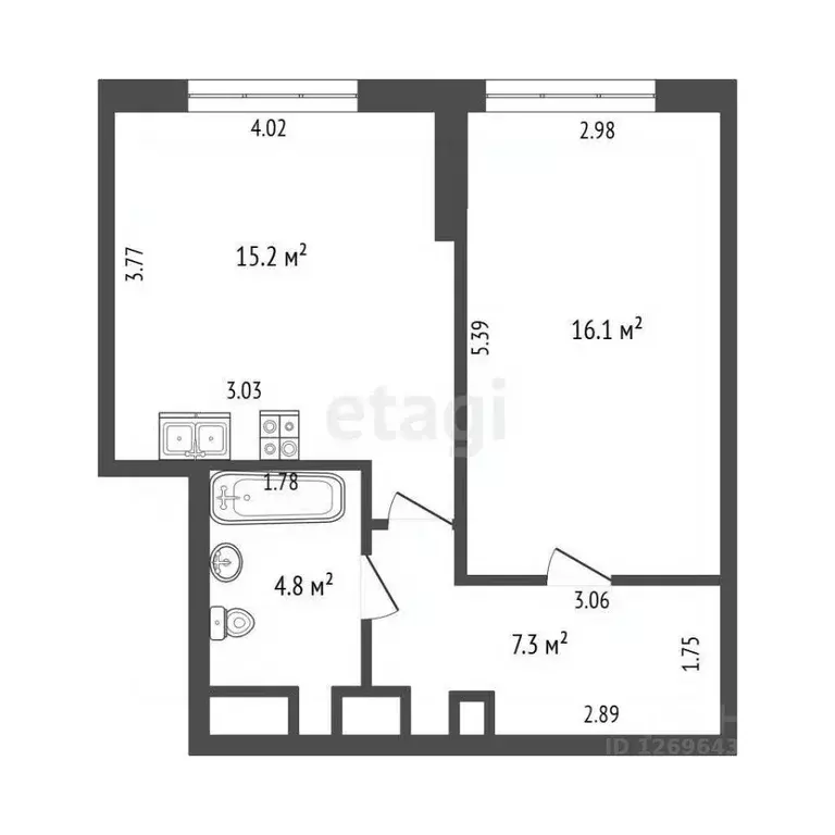 1-к кв. Московская область, Котельники ул. Сосновая, 2к5 (39.5 м) - Фото 1