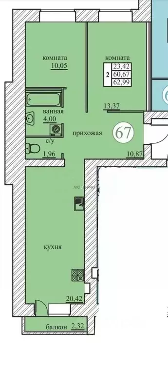 2-к кв. Ярославская область, Ярославский муниципальный округ, пос. ... - Фото 1