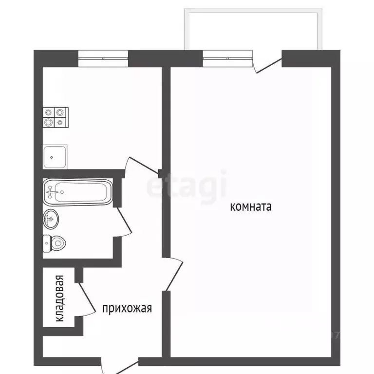 1-к кв. Московская область, Серпухов Серпуховская ул., 26 (29.8 м) - Фото 2