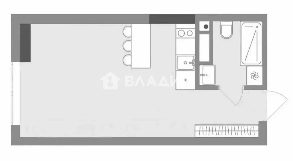 Квартира-студия: Ростов-на-Дону, улица Нансена, 103/1/7 (28 м) - Фото 1