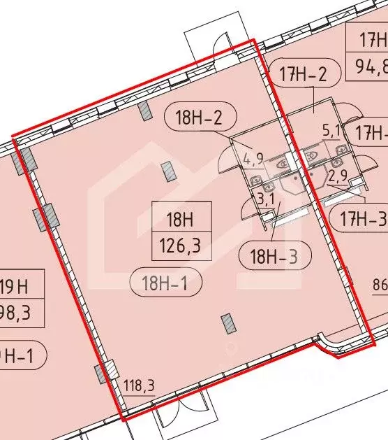 Торговая площадь в Москва Марк жилой комплекс, к3 (126 м) - Фото 2