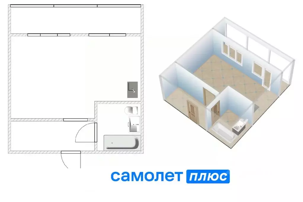 Студия Кемеровская область, Кемерово ул. 2-я Заречная, 18 (33.0 м) - Фото 2