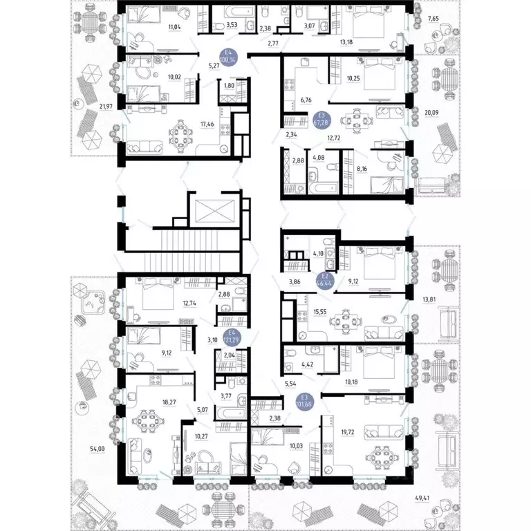 3-к кв. Рязанская область, Рязань 9-10-й кв-л,  (121.29 м) - Фото 1