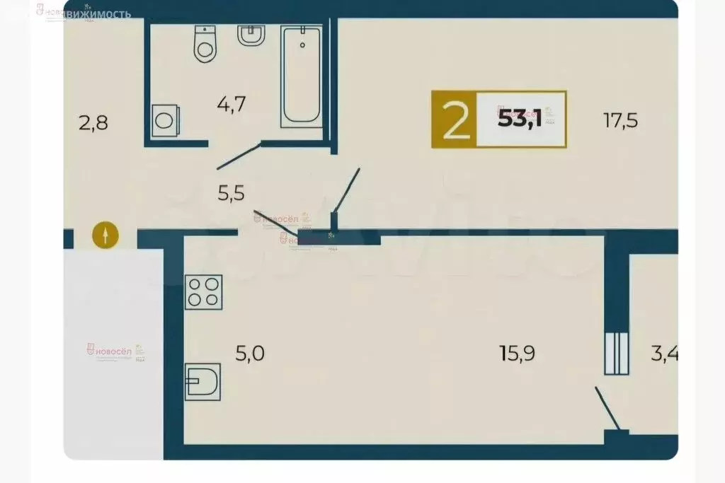2-комнатная квартира: Екатеринбург, улица Викулова, 24 (53.1 м) - Фото 1