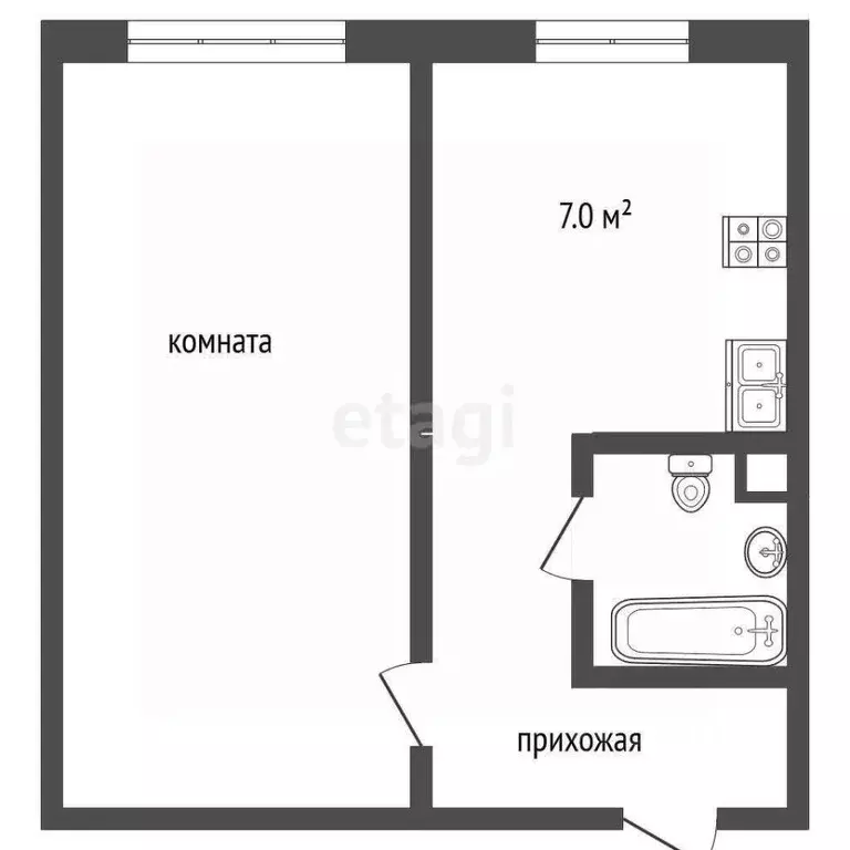 1-к кв. Татарстан, Елабуга просп. Мира, 22 (33.0 м) - Фото 2