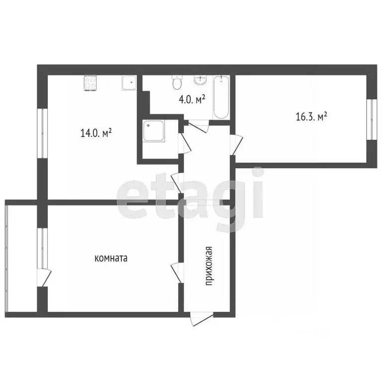 2-к кв. Челябинская область, Челябинск Звенигородская ул., 44 (61.0 м) - Фото 2