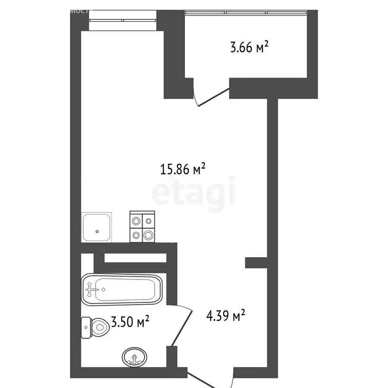 Квартира-студия: деревня Патрушева, улица Александра Пушкина, 10А ... - Фото 1