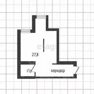 Студия Белгородская область, Белгород ул. Семейная, 23 (31.6 м) - Фото 2