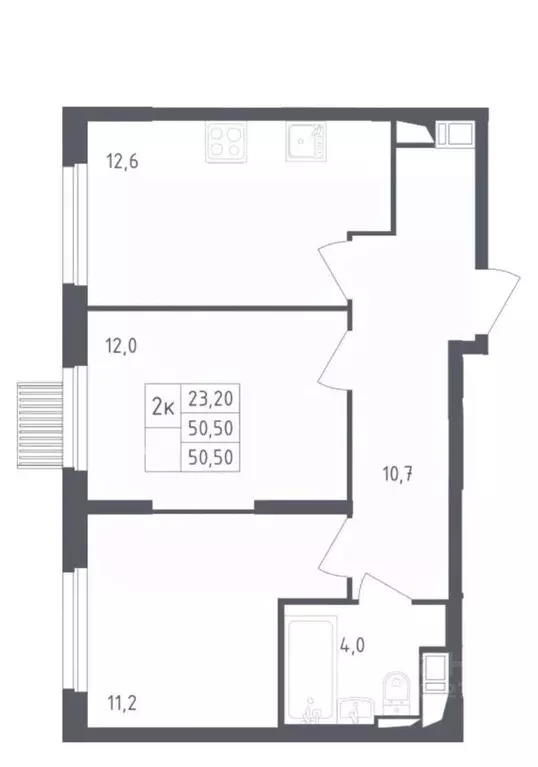 2-к кв. Московская область, Мытищи пер. 1-й Стрелковый, 1 (50.2 м) - Фото 2