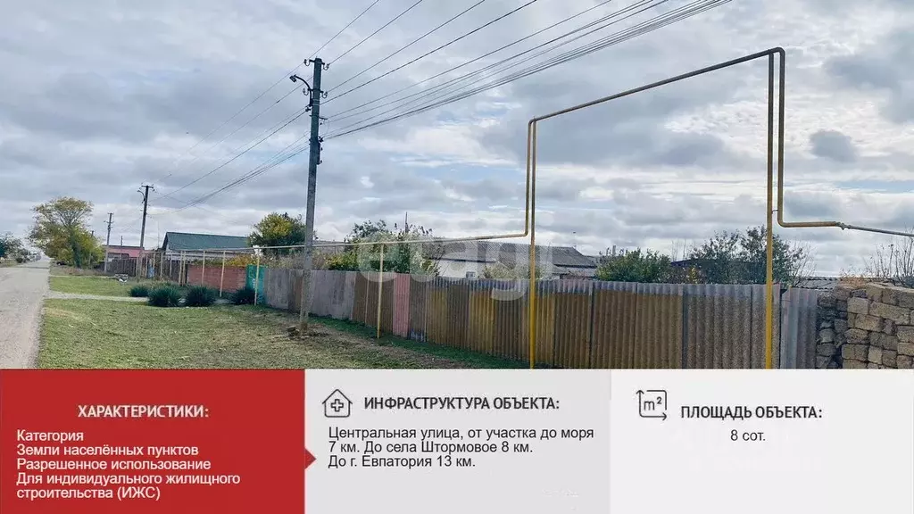 Участок в Крым, Сакский район, Молочненское с/пос, с. Абрикосовка ул. ... - Фото 1