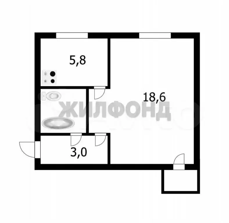 1-к. квартира, 31,5 м, 5/5 эт. - Фото 0