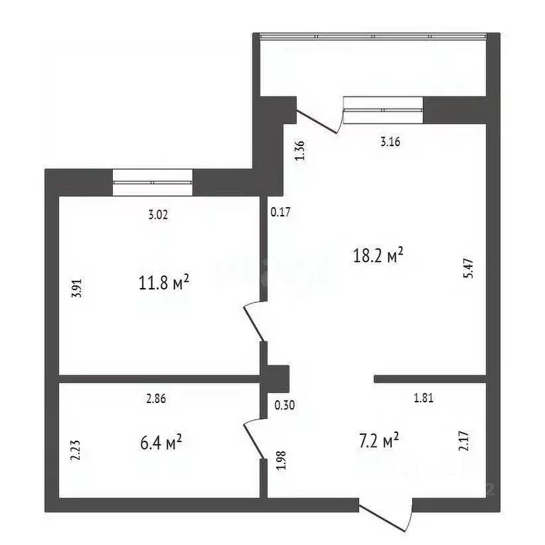 1-к кв. Красноярский край, Красноярск ул. Дмитрия Мартынова, 35 (43.6 ... - Фото 2
