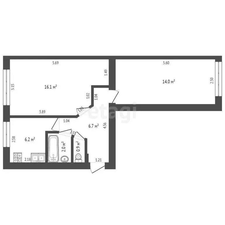 2-комнатная квартира: Севастополь, улица Степаняна, 9 (41.2 м) - Фото 0