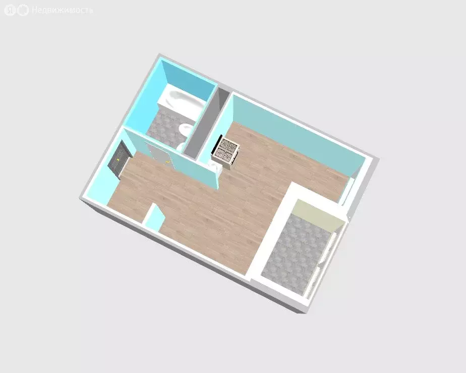 Квартира-студия: деревня Патрушева, улица Александра Пушкина, 8 (21.34 ... - Фото 2