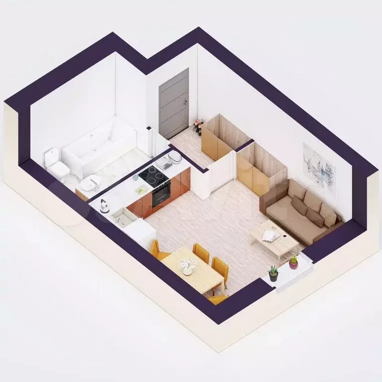 Квартира-студия, 27,8 м, 1/20 эт. - Фото 1