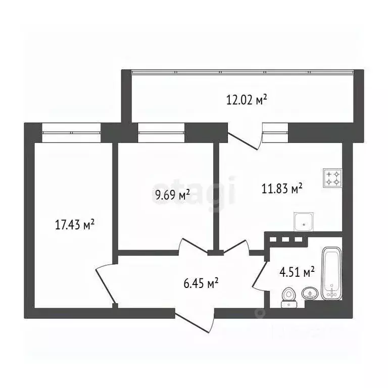 2-к кв. Красноярский край, Красноярск городской округ, пос. Солонцы ... - Фото 2